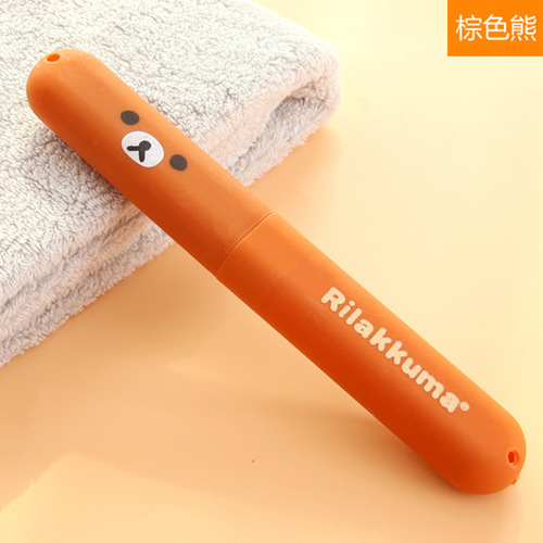 Cartoon Rilakkuma toothbrush cover toothbrush box storage box with lid for washing