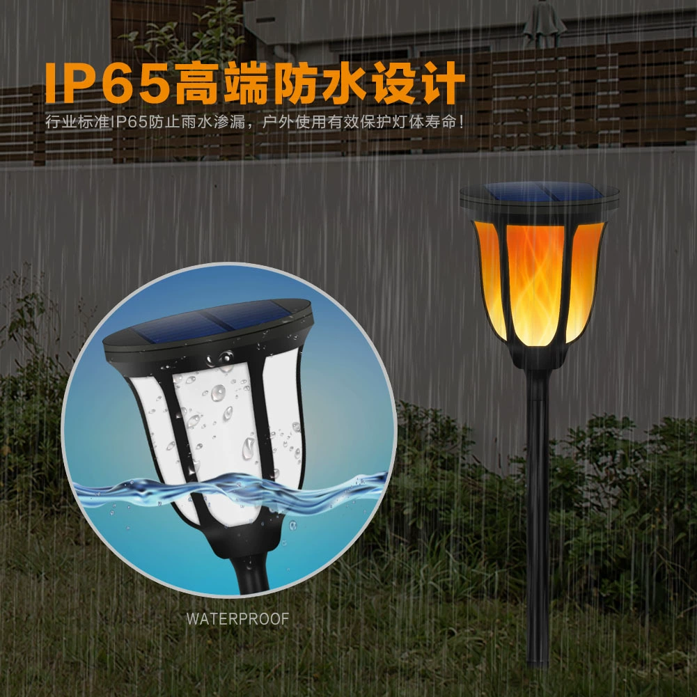 2024 новый солнечный свет на открытом воздухе ландшафтный двор факел факел настенный фонарь 96led уличный фонарь сад X20