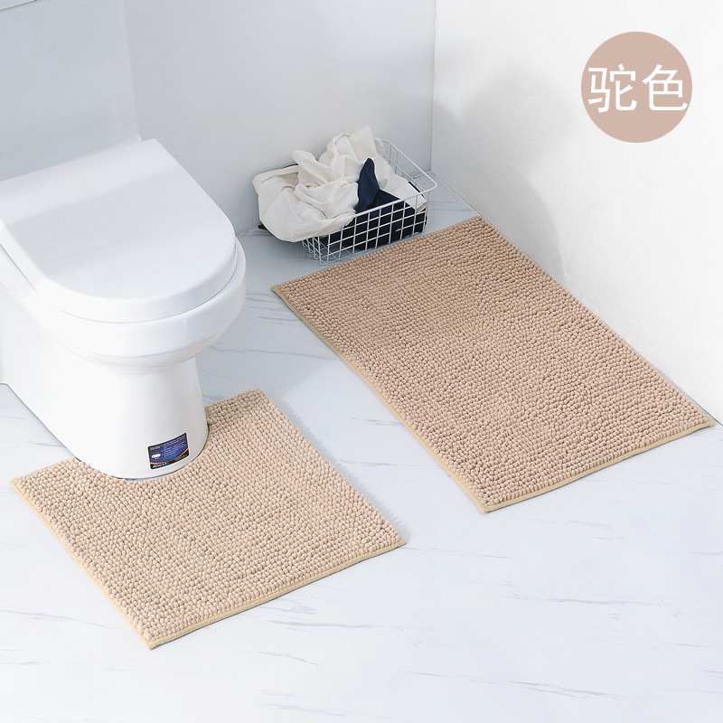 Comercio electrónico transfronterizo Amazon Venta caliente chenille de dos piezas alfombra de baño absorbente estera antideslizante lavado a máquina