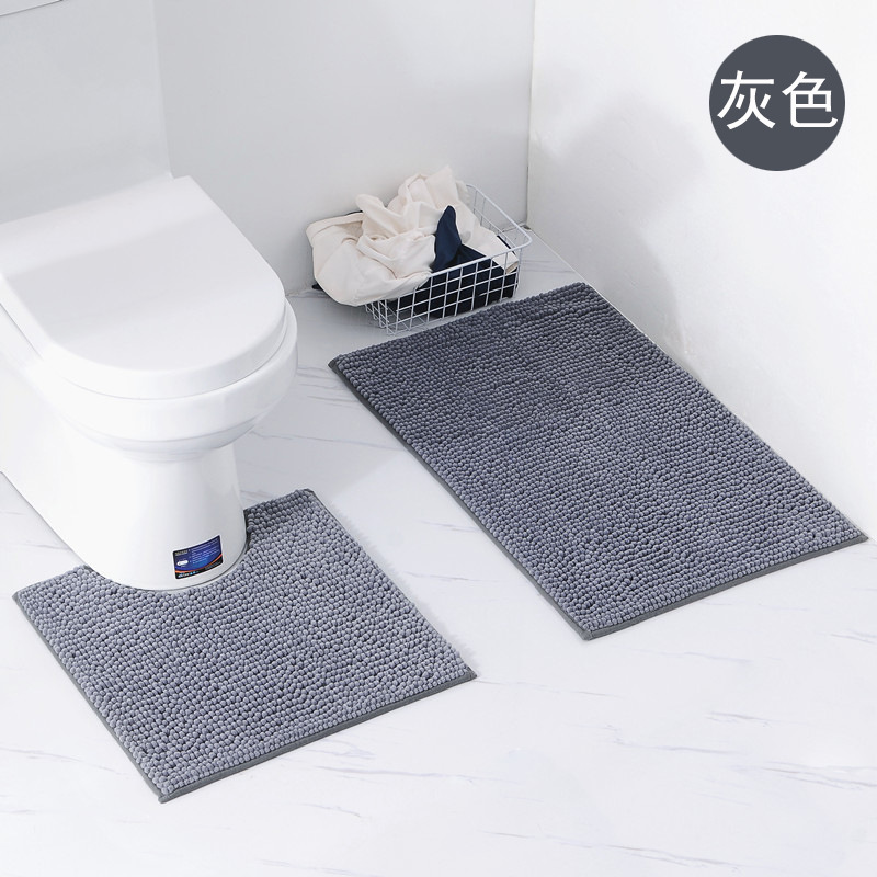 Comercio electrónico transfronterizo Amazon Venta caliente chenille de dos piezas alfombra de baño absorbente estera antideslizante lavado a máquina