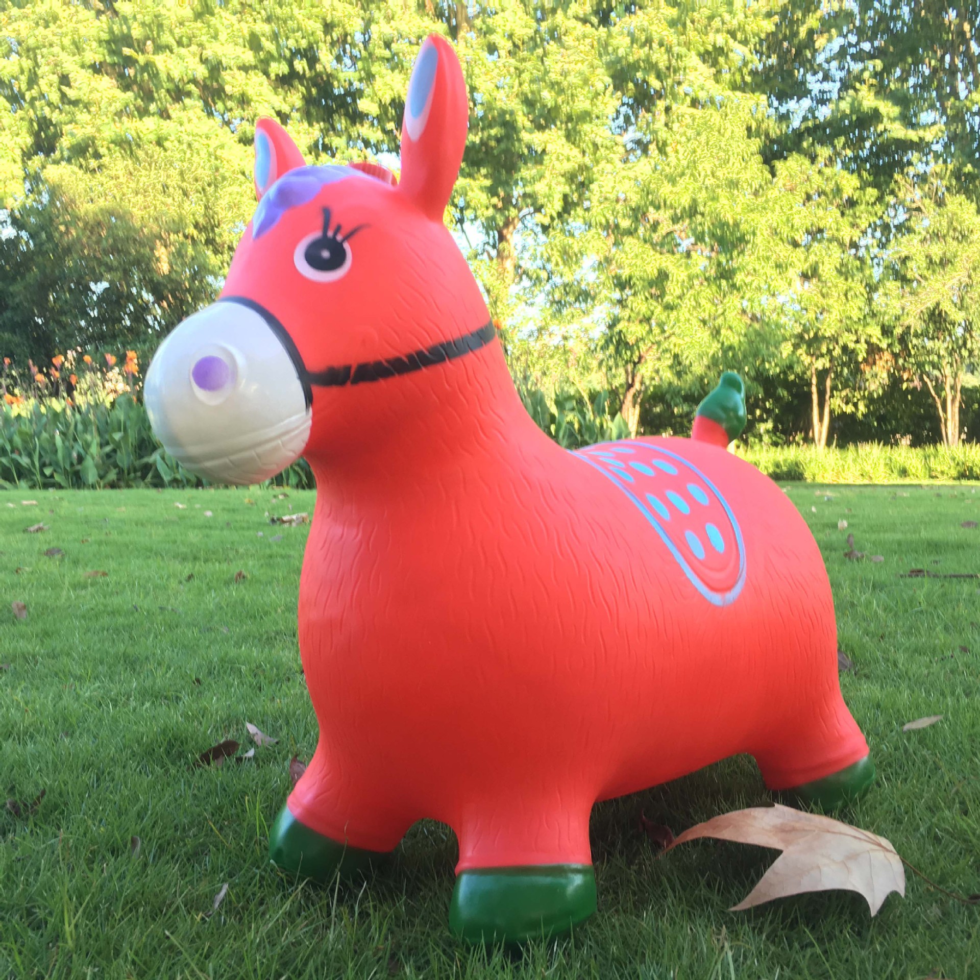 2018 hot selling music painted jumping horse creative inflatable horse children's toy rocking horse rocking horse wholesale