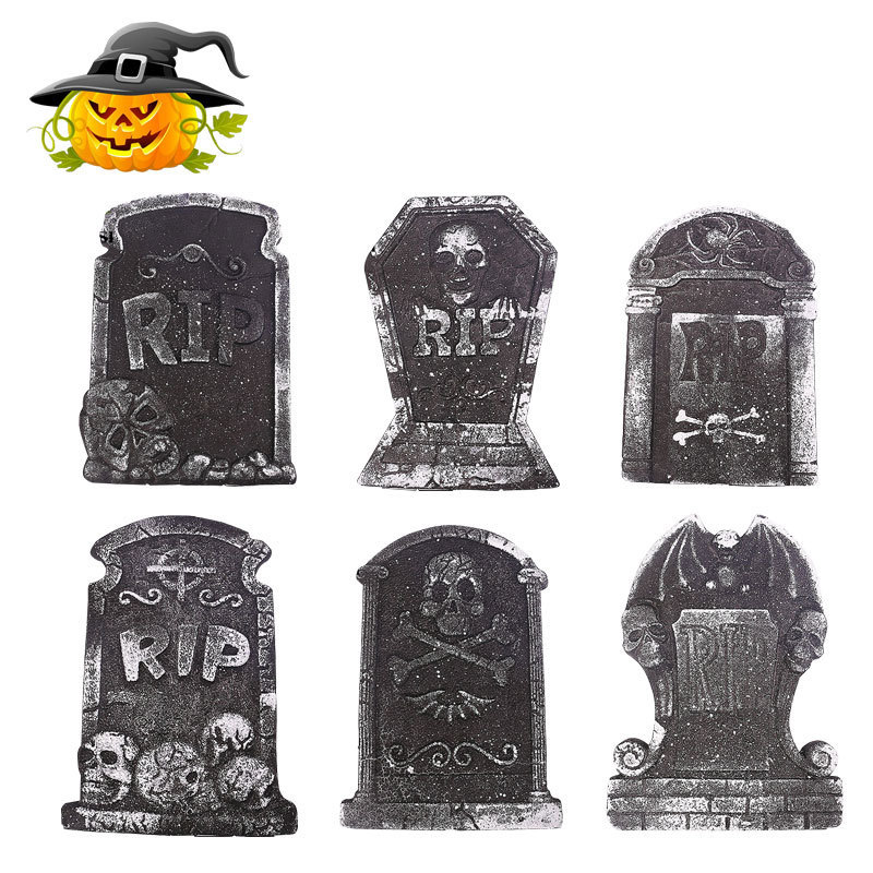 Halloween Decoration Foam Tombstone Haunted House Bar Set Props Skull Head Tombstone Horror Atmosphere Venue Layout Halloween Decoration Foam Tombstone Haunted House Bar Set Props Skull Head Tombstone Horror Atmosphere Venue Layout