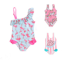 Cross-border European and American new hot-selling one-piece swimsuit watermelon print sweet and cute cartoon girls and children's swimsuit