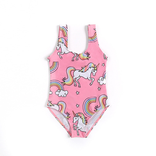 Cross-border European and American new hot-selling one-piece swimsuit watermelon print sweet and cute cartoon girls and children's swimsuit