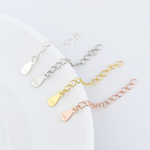 S925 sterling silver extension chain love dripping tail chain adjustable handmade DIY jewelry accessories factory direct sale