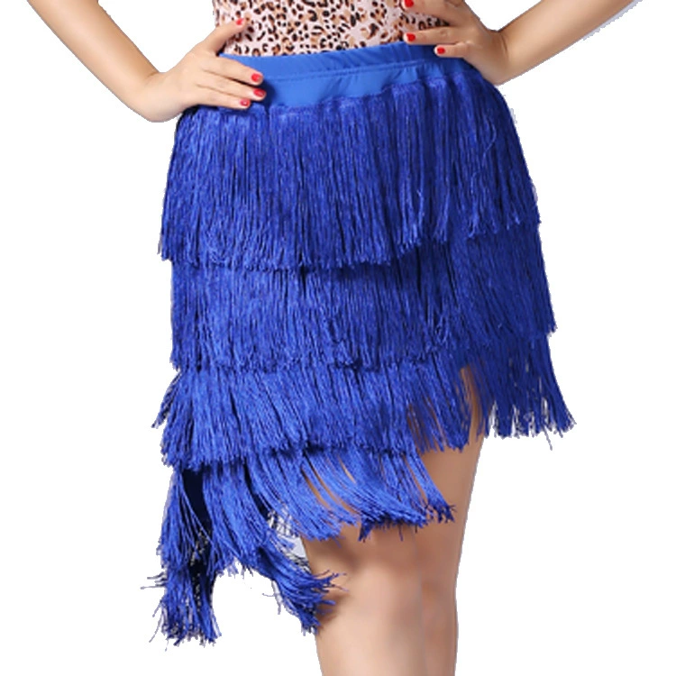 Юбка для танца живота Юбка с кисточками Новая латинская юбка с кисточками Практика Юбка Групповое платье Шифрование Нерегулярная юбка для танцев с кисточками
