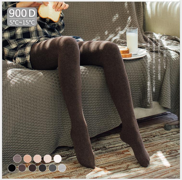 LEGSILK autumn and winter new 900D flat combed cotton plus velvet plus file ladies matte nine-point bottoming pantyhose