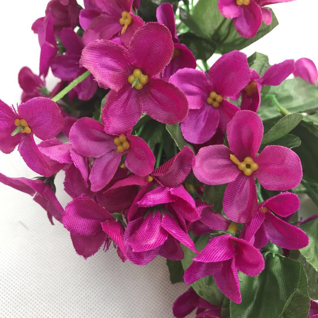 Violeta artificial colgante de pared flor Vine boda casa balcón decoración de interiores flor falsa violeta tela de seda lámpara de calle Flor falsa