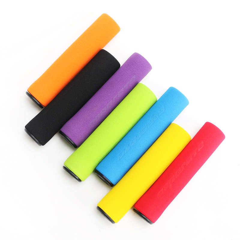 Cubierta de la manija de bicicleta de montaña antideslizante amortiguador de choque resistente al desgaste manija de la manija de color rojo esponja cubierta de la manija con el bloque de la manija