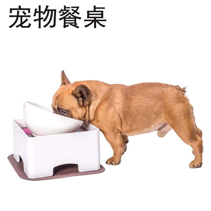 Нескользящий обеденный стол для домашних животных Пластиковый обеденный стол Косая миска Стол для кошек Bagofa Боевой корм для собак Миска для кошек Миска для собак маленький размер