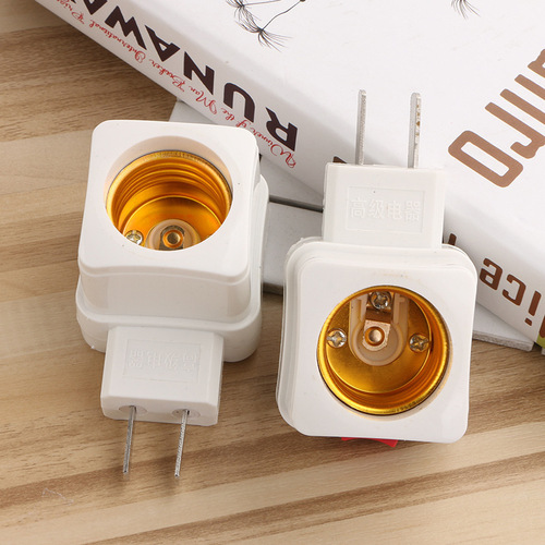 e27 lamp holder pipe type screw lamp holder plug-in night light lamp holder conversion lamp holder wholesale with switch