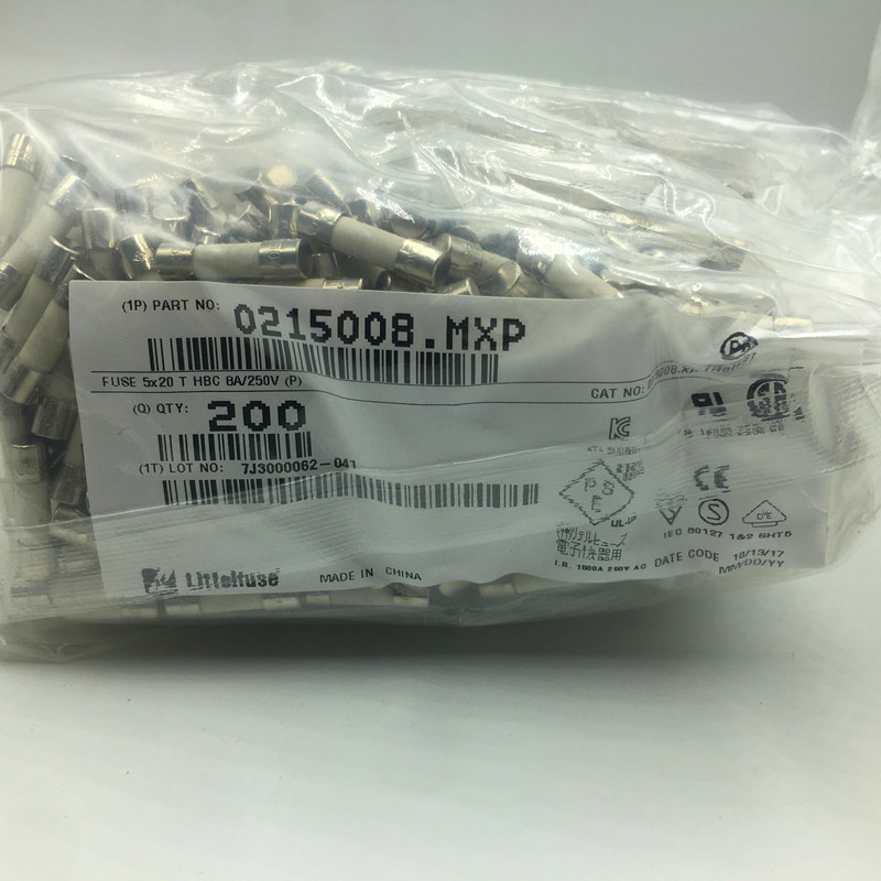 力特 0215008.MXP 5*20MM 8A/250V美国LITTELFUSE 陶瓷保险管