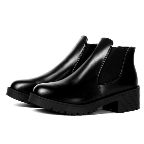 2018 autumn and winter new student square heel short boots Chelsea British style Korean style round toe Martin boots trendy