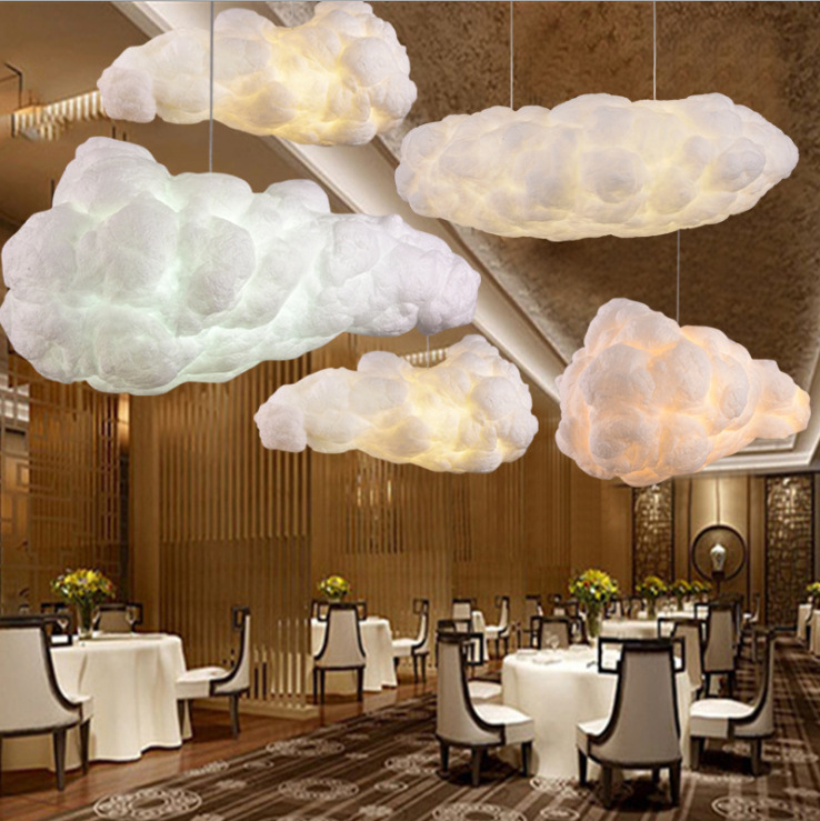 Nube de algodón nórdico LED lámpara restaurante tienda de ropa Barra de vino decoración de la ventana creativa simple lámpara de nube blanca