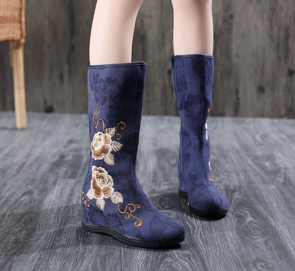 Dark blue single boots