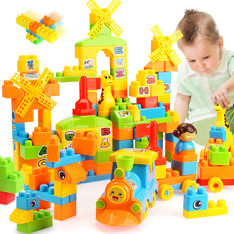 Children's large particle building blocks toy car assembled diy building kindergarten boys and girls early Education Intelligence gift toys