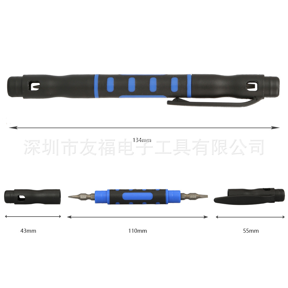 0,8 cinco-ángulo de división de Apple destornillador de teléfono móvil 4-en-1 Pen herramienta destornillador de regalo precio de fábrica cambio de color al por mayor