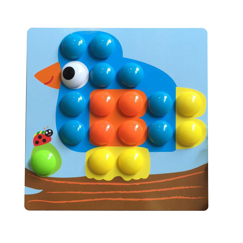 Rompecabezas de botones para niños transfronterizos Rompecabezas de bebé Rompecabezas de color de uñas de hongo Jardín de infantes Iluminación cognitiva Juguetes de educación temprana