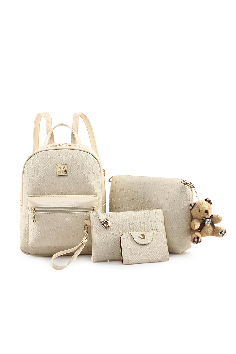 Venta directa de fábrica, juego de cuatro piezas de mochila, estilo europeo y americano, gran capacidad, bolso de hombro para mujer, mochila de viaje, viaje de negocios