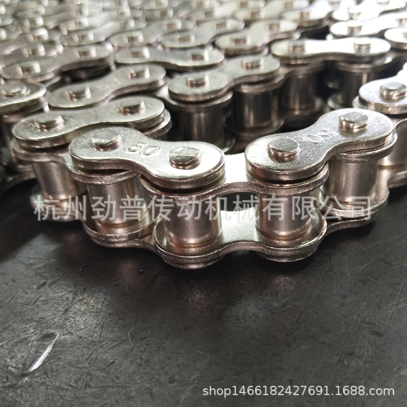 生产供应优质50镀镍标准链条 10A单排工业传动链条 精密滚子链