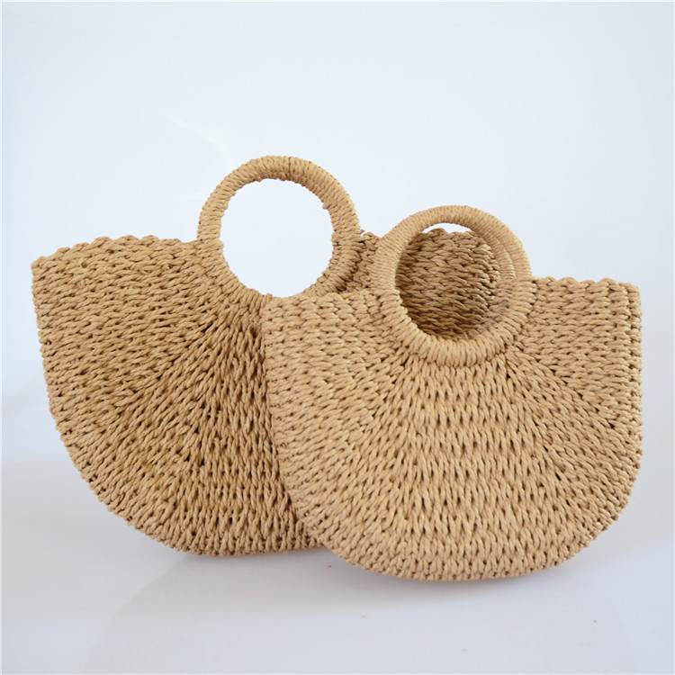 2021 New Casual Fashion Moon Handbag Women's Bag Casual Straw Bag Laizhou Factory