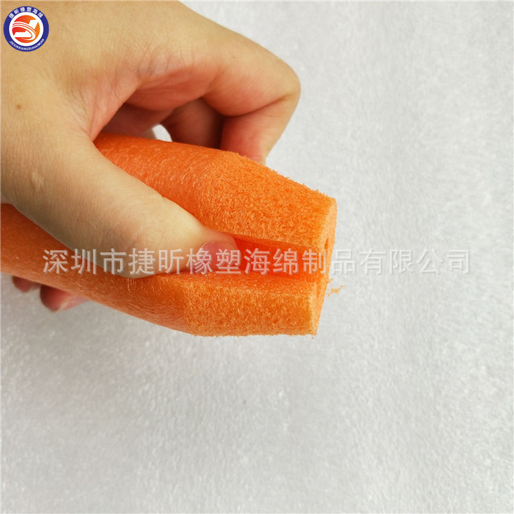 东莞厂家生产40度 异形加工钓鱼竿握把海绵套 珍珠绵双端打磨开口