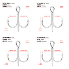 松瑞漁具新品ORIGIN魚鈎 20個/盒裝路亞海釣帶血槽三本奧金鈎ST41