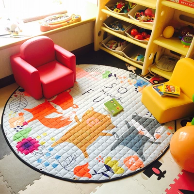 Floor Mat Kids Parent-Child | Avtomobil döşəmə paspasları - 4-foxes-diameter-145cm