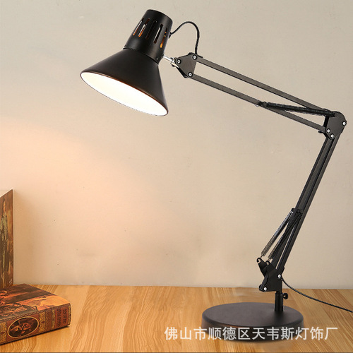 American iron wire desk lamp with eye protection, tattoo embroidery LED dormitory study bedroom bedside host anti-blue light table lamp