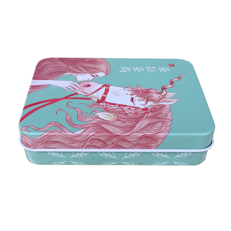 长方马口铁面膜铁盒 两片化妆品铁盒 两片印刷马口铁化妆礼品铁罐