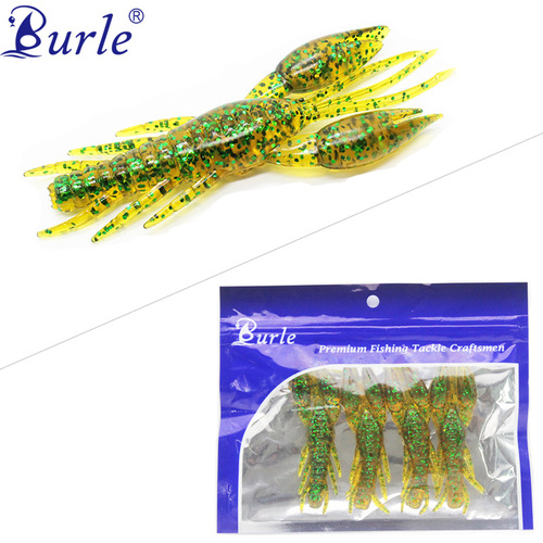 7.5cm/5.5g Hammer Crayfish Soft Bait Curly Tail Shrimp Fishy Fishing Gear Fish Bait Bionic False Bait Shrimp Lure Bait