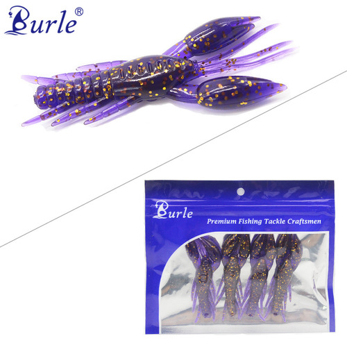 7.5cm/5.5g Hammer Crayfish Soft Bait Curly Tail Shrimp Fishy Fishing Gear Fish Bait Bionic False Bait Shrimp Lure Bait