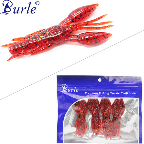 7.5cm/5.5g Hammer Crayfish Soft Bait Curly Tail Shrimp Fishy Fishing Gear Fish Bait Bionic False Bait Shrimp Lure Bait