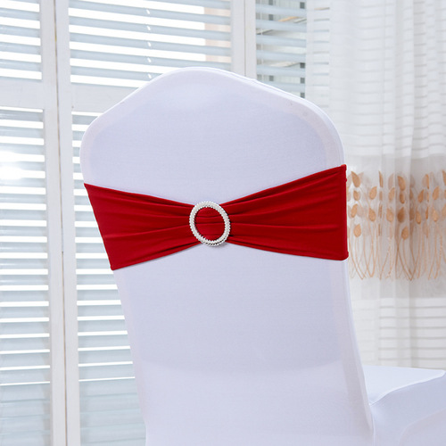 Wholesale Elastic Decorative Chair Back Diamond Button Straps Hotel Wedding Back Support Chair Diamond Button Straps Table and Chair Cover Set
