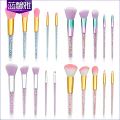 新款5支透明柄化妝刷套裝 鑽石顆粒眼部刷散粉刷眉刷美妝彩妝工具