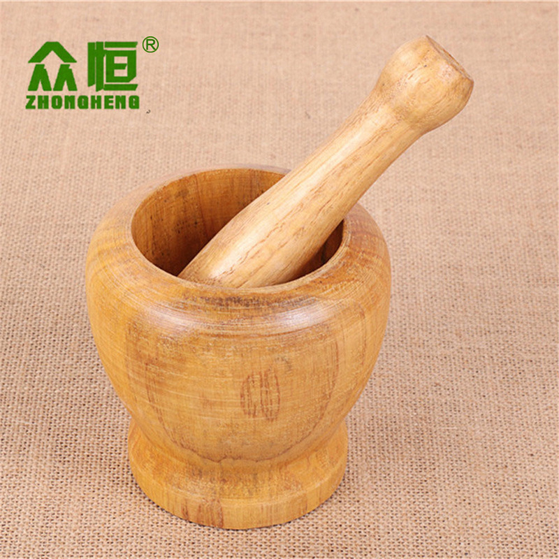 En stock suministro de cocina gadget amoladora de ajo de madera mortero de ajo hogar pelador de ajo al por mayor
