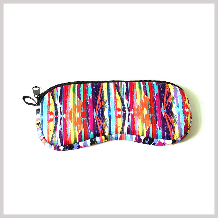 Foldable soft plus velvet neoprene material sunglasses bag design logo diving material wholesale glasses case
