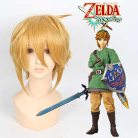 《塞尔达传说》The Legend of Zelda 动漫cosplay假发 奶金色反翘