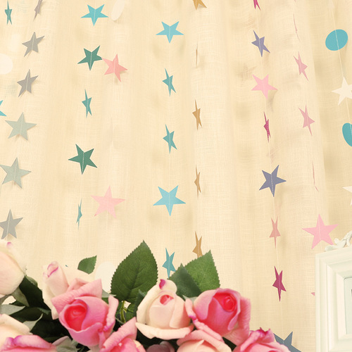 Cross-border birthday party decorations, five-pointed star paper bunting flags, wedding decorations, hot stamping star flags, hanging decorations, wholesale