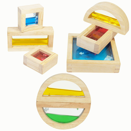 kidpik acrylic water building blocks rainbow building blocks wooden toys early education educational sound sensory 8 water plus fish