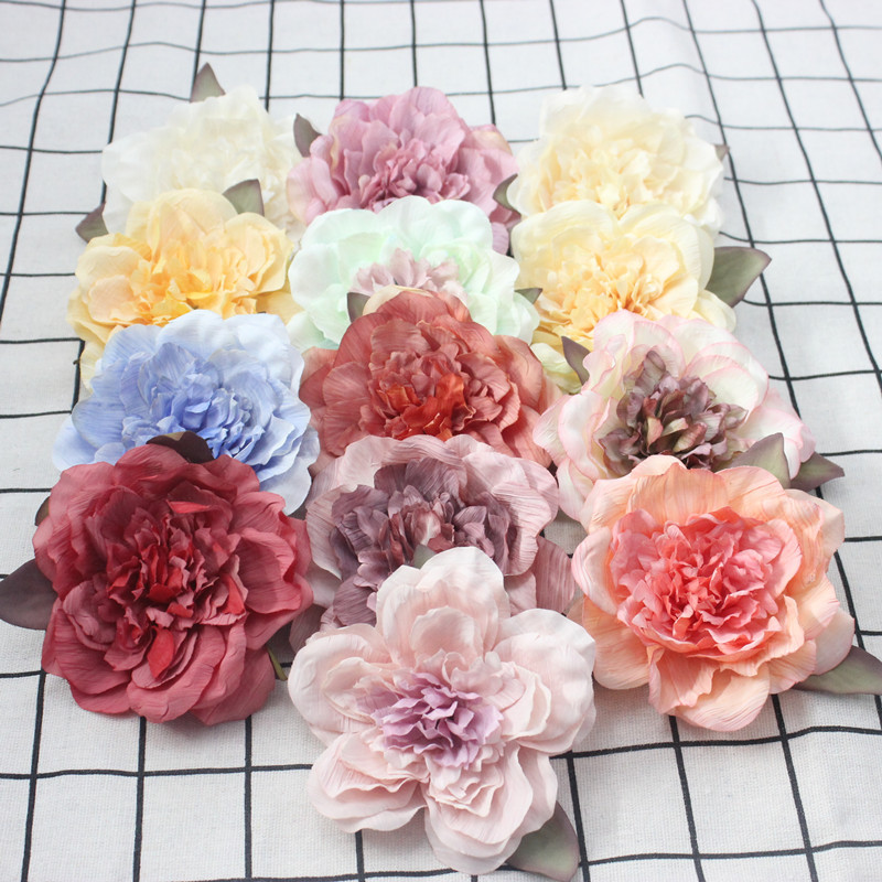 diy头饰花宫廷色 花头花朵 莫兰迪色调 茶玫 香妃牡丹 油画旗头花