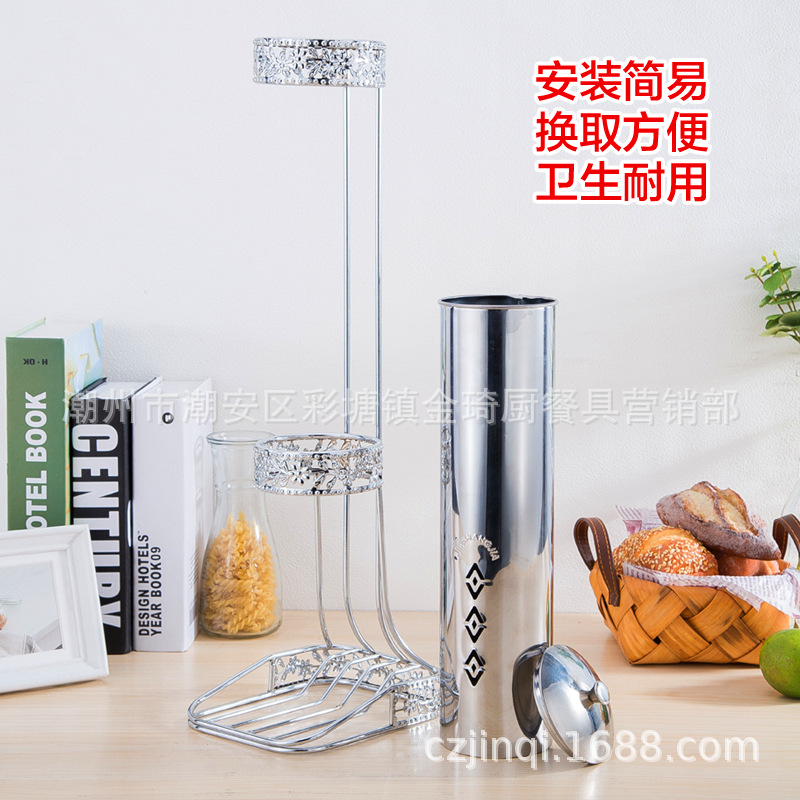 一次性纸杯架自动取杯器商用饮水机塑料水杯架加厚不锈钢杯子架杯