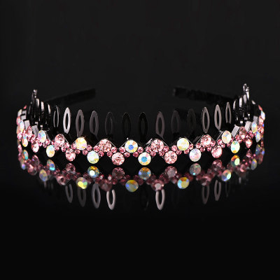Estilo coreano nueva dentada antideslizante rhinestone diadema moda simple venta caliente onda cristal diadema horquilla tocado