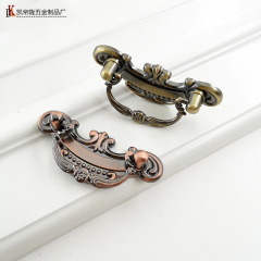 廠家歐式家具抽屜拉手仿古鞋櫃拉手紅古鋅合金雙孔拉手紅青古拉手