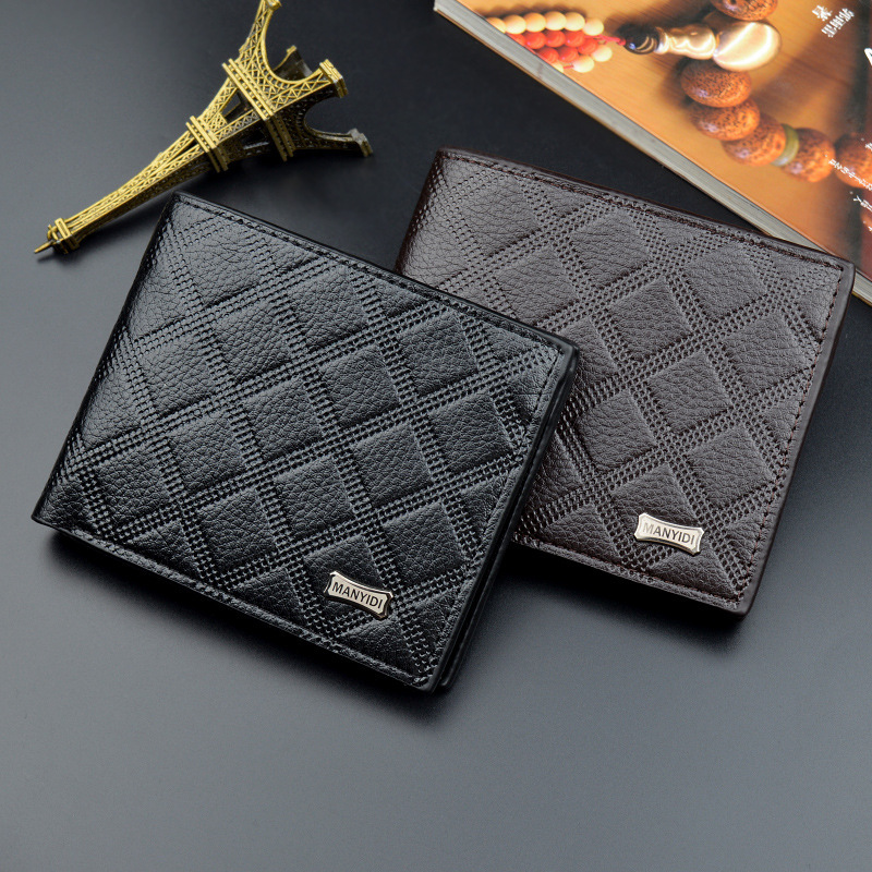 New Men's Wallet Men's Short Wallet Youth Fashion Diamond Plaid Multi-Card Holder Large Capacity Coin Purse Soft Wallet New Men's Wallet Men's Short Wallet Youth Fashion Diamond Plaid Multi-Card Holder Large Capacity Coin Purse Soft Wallet