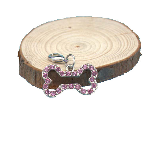 Bestselling Pet Supplies Dog Collar Tag Leash Accessory Bone Embossed with Drills Pendant Lobster Claw Decorative
