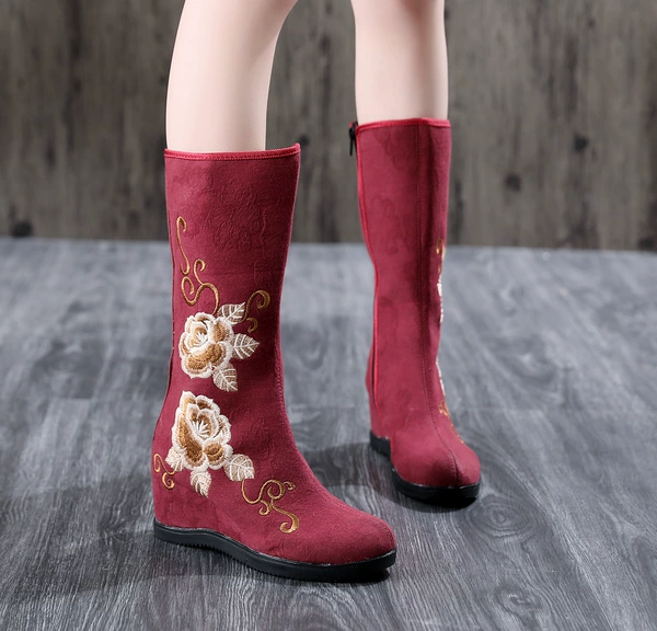 Burgundy boots