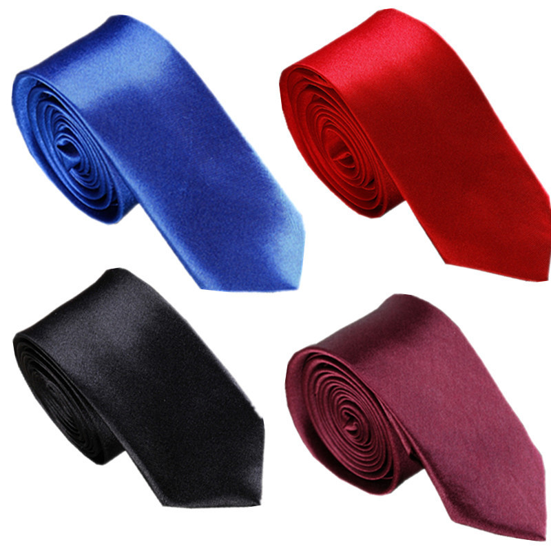 Men's solid color casual black tie for students