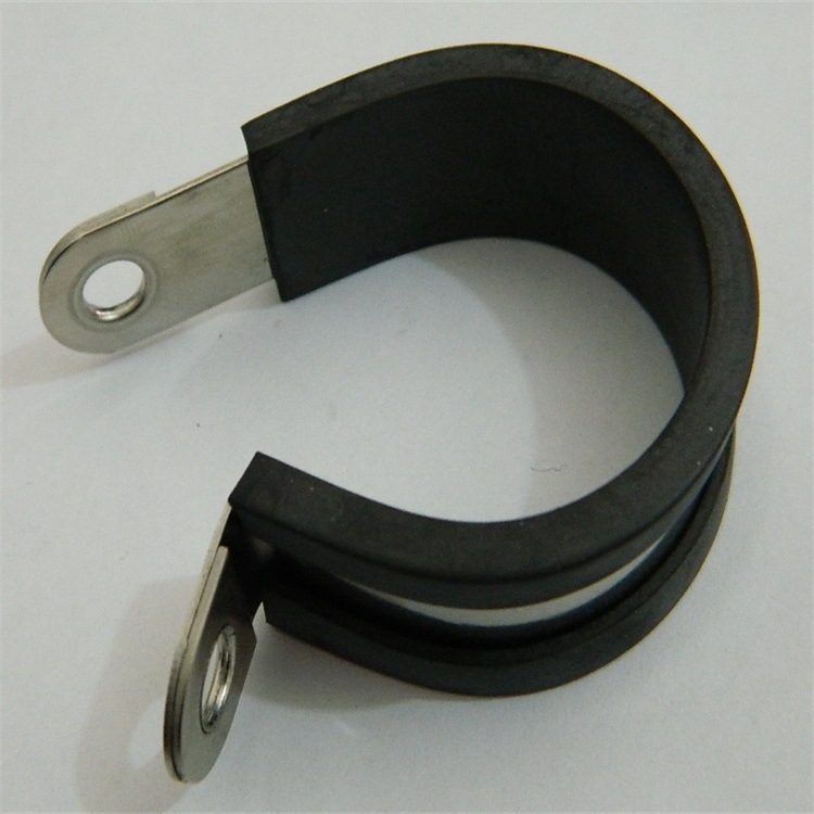 哈尔滨汽车线束固定卡扣 金属包橡胶单边紧固夹Φ25