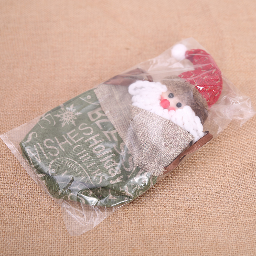 Christmas Decorative Products linen Bag Cartoon Old Snowman Children's Gift Bag_voghion.com